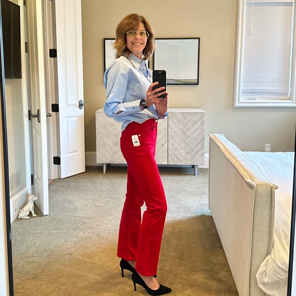 RE/DONE Mid-Rise Cropped Kick Flare Velvet Pants 25 - Picture 4 of 13